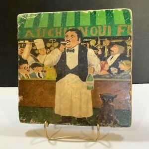 Studio Vertu Marble Tile Trivet Hanging or Counter Top 8 X 8 Wine Italian #40